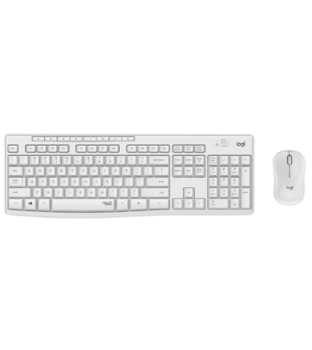 מקלדת + עכבר אלחוטיים שקטים LOGITECH MK295 SILENT WHITE