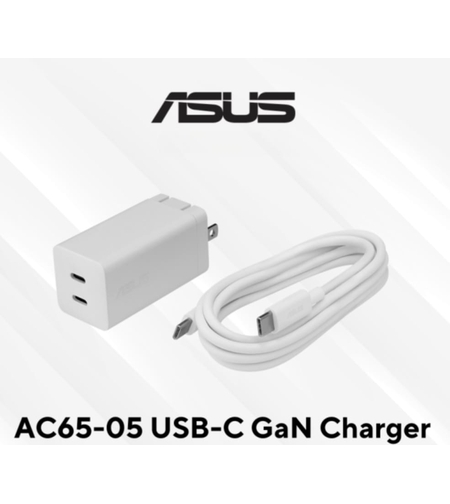 מטען מקורי אוניברסלי ASUS 65W GaN AC65-05 20.0V 3.25A DUAL USB-C