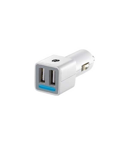 מטען רכב GTP לבן עם חיבור USB כפול