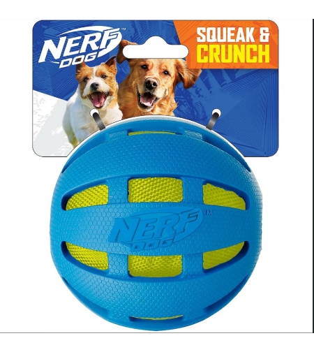 🎾 Nerf Dog Checker Crunch Ball – כדור קראנץ' כיפי ועמיד לכלבים