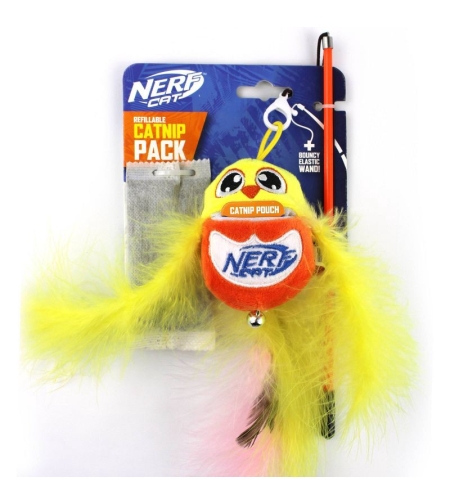 Nerf Cat צעצוע ציפור קטיפה עם קטניפ – להפעיל, לשחק, ולהתמכר!
