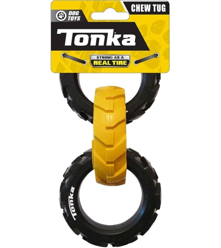 🛞 Tonka Rubber 3-Ring Tug Dog Toy – צעצוע משיכה חזק