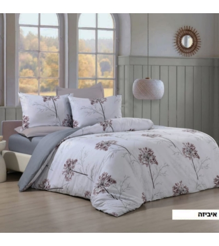 סט מצעים למיטה זוגית רחבה 100% כותנה באריגת סאטן איביזה 180/200