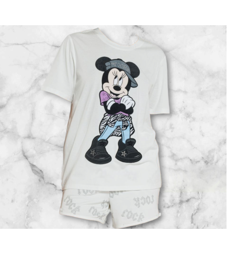 סט פיג’מה קצרה דלתא נשים מיני מאוס ROCK MINNIE