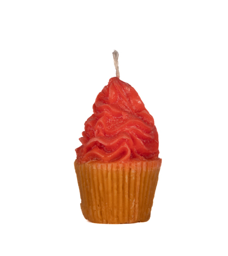 נר קאפקייק תות