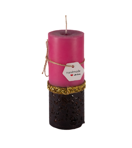 נר גבוה - ורוד חום - קפה