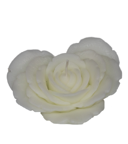 נר פרח לב - לבן