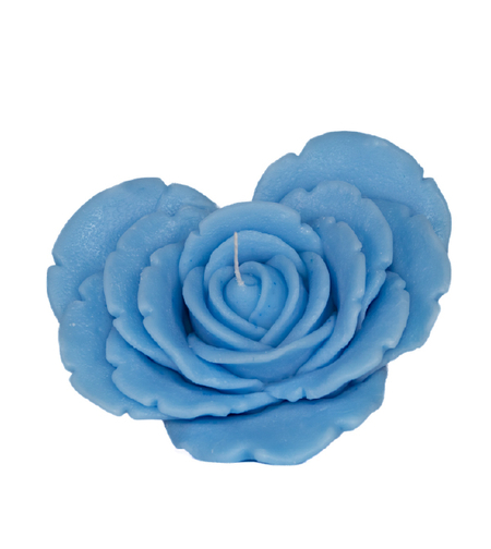 נר פרח לב - כחול