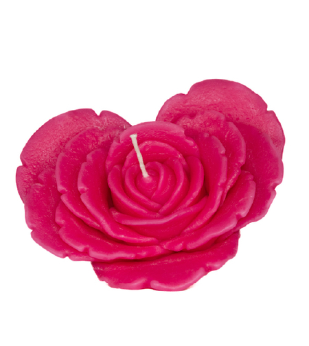 נר פרח לב - אדום