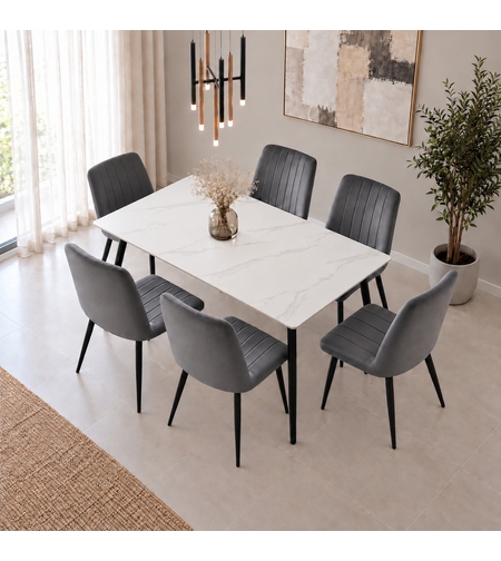 פינת אוכל פלטת קרמיקה 120X70 ס