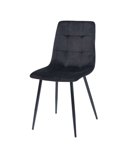 כסא לפינת אוכל מבד קטיפה דגם כלנית Kalanit שחור | מבית WOODY