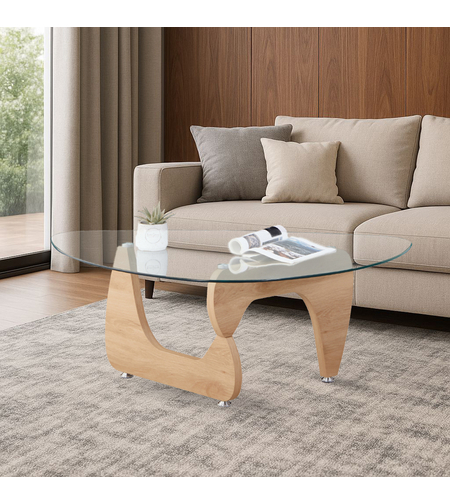 שולחן סלון זכוכית דגם סתיו STAV מייפל | מבית WOODY