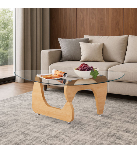 שולחן סלון זכוכית דגם סתיו STAV אלון | מבית WOODY