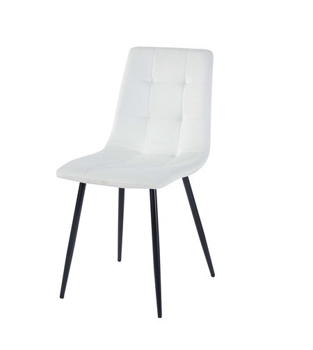 כסא לפינת אוכל מבד קטיפה דגם כלנית Kalanit לבן | מבית WOODY