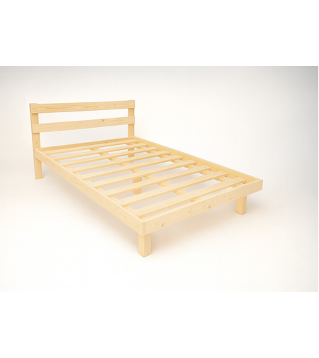 בסיס מיטה עם מסגרת וראש מיטה מעץ אורן מלא וחזק במיוחד