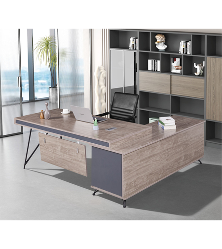 שולחן מנהלים מעוצב שלוחה צד שמאל דגם ליאם Liam | מבית WOODY