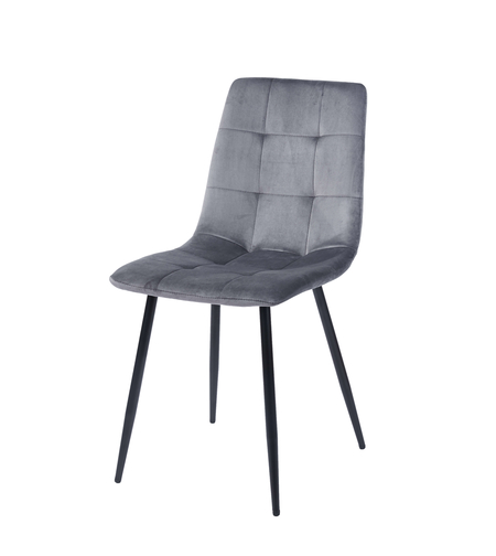 כסא לפינת אוכל מבד קטיפה דגם כלנית Kalanit אפור | מבית WOODY
