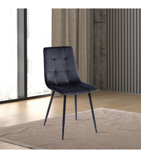 סט 4 כסאות לפינת אוכל מבד קטיפה דגם כלנית Kalanit שחור | מבית WOODY