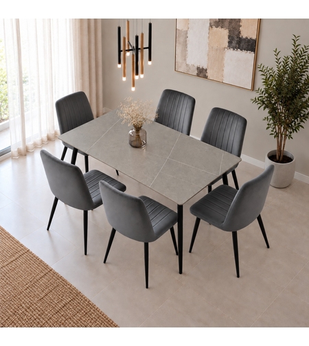 פינת אוכל פלטת קרמיקה 120X70 ס