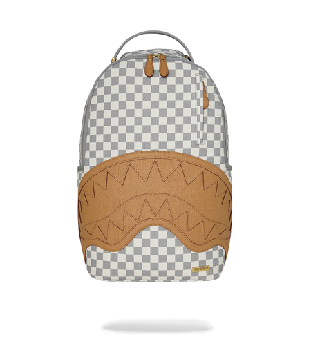 EMBOSSED CREAM CHECK BACKPACK