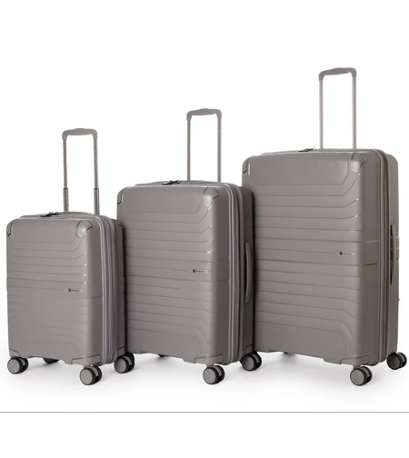 סט מזוודות קשיחות 100% פוליפרופילן – Slazenger דגם Spirit אפור