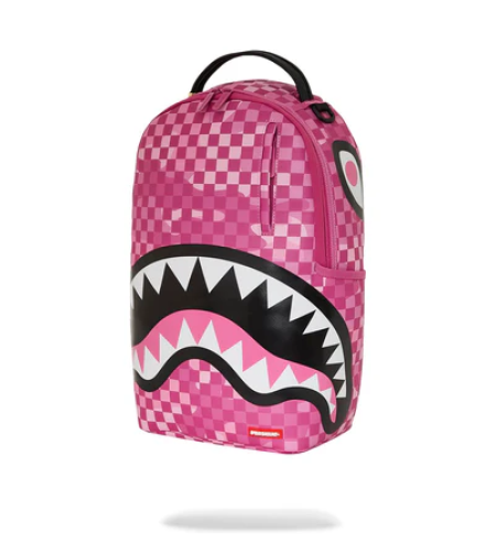 PINK AND BLACK DRIP CHECK DLXSV BACKPACK