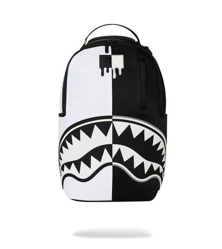 SHARK CENTRAL BLACK AND WHITE STENCIL BACKPACK