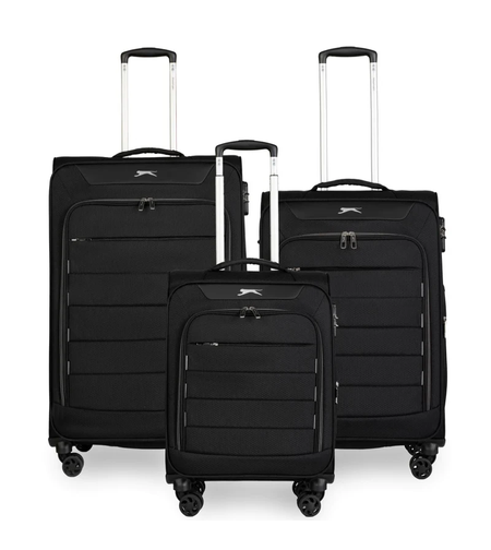 סט 3 מזוודות קלות משקל מבית מותג היוקרה Slazenger דגם C-Lite שחור