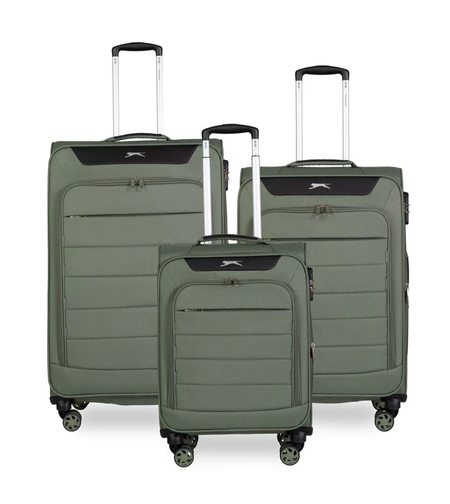 סט 3 מזוודות קלות משקל מבית מותג היוקרה Slazenger דגם C-Lite ירוק