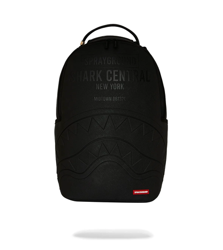 SHARK CENTRAL EMBOSSED BLACK NYLON BACKPACK