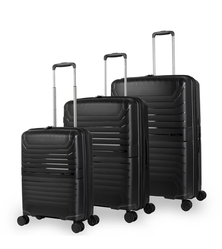 סט מזוודות קשיחות 100% פוליפרופילן – Slazenger דגם Spirit שחור