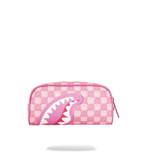 PINK NEW CHECK FACES POUCH