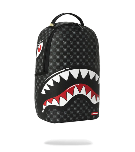 SHARKS IN PARIS WTF BUBBLY BLACK CHECK BACKPACK