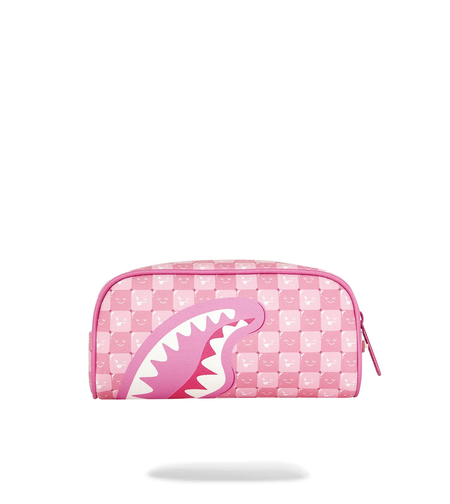 PINK NEW CHECK FACES POUCH