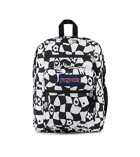 תיק גב ג'נספורט JanSport דגם Big Student - הדפס משבצות שחור לבן מעוות
