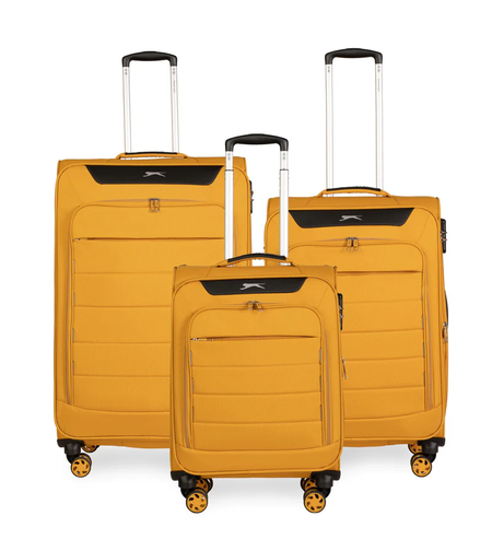 סט 3 מזוודות קלות משקל מבית מותג היוקרה Slazenger דגם C-Lite כתום