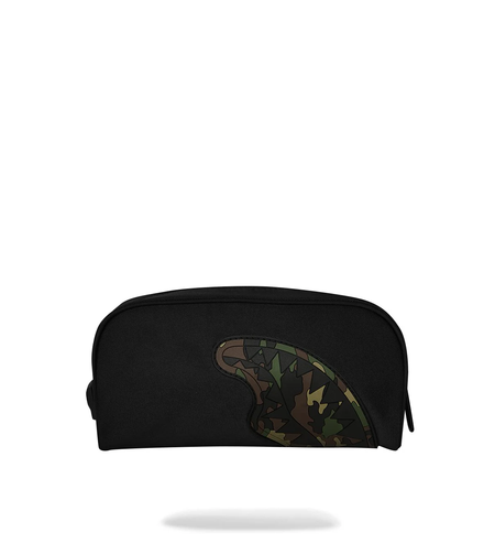 SHARK CENTRAL BLACK NYLON CAMO EMBOSSED SHARK POUCH