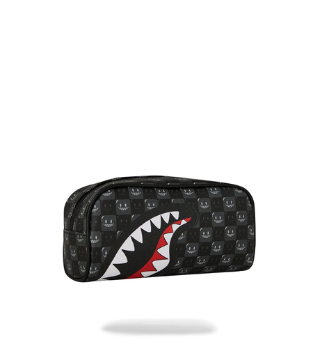 SHARKS IN PARIS WTF BUBBLY BLACK CHECK POUCH