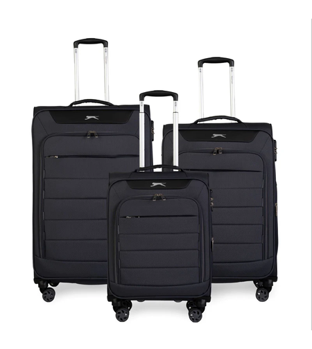 סט 3 מזוודות קלות משקל מבית מותג היוקרה Slazenger דגם C-Lite אפור