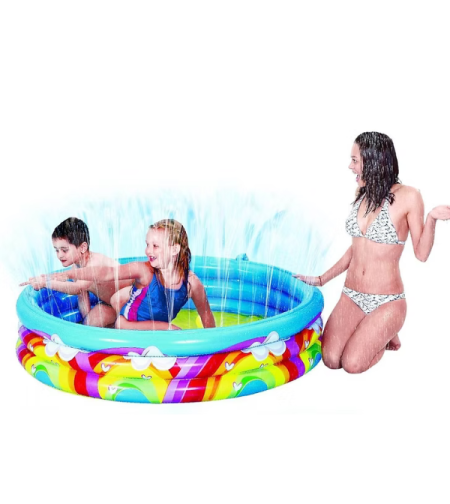 בריכה מתנפחת עגולה עם מזרקות מים - קוטר 150 ס״מ