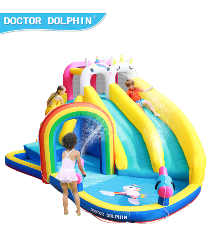 מתנפח מגלשה+בריכה חדקרן Doctor Dolphin 73041
