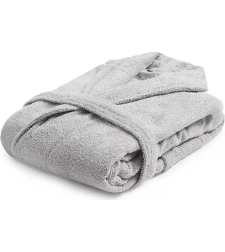 חלוק רחצה למבוגרים 100% כותנה צבע אפור בהיר