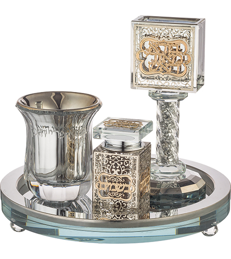 סט הבדלה מהודר מקריסטל + מתנה- סדר הבדלה