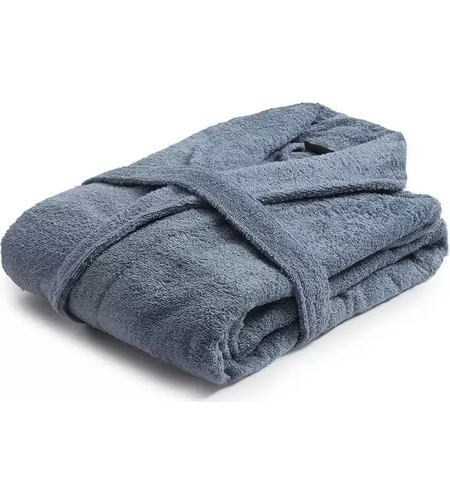 חלוק רחצה למבוגרים 100% כותנה צבע כחול