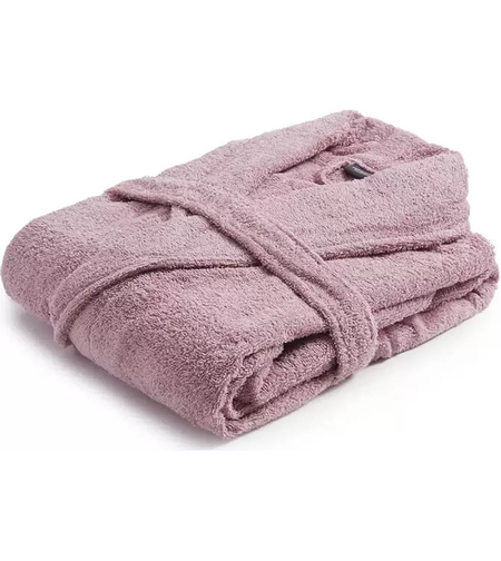 חלוק רחצה למבוגרים 100% כותנה צבע ורוד