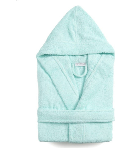 חלוק רחצה לילדים 100% כותנה צבע אקווה