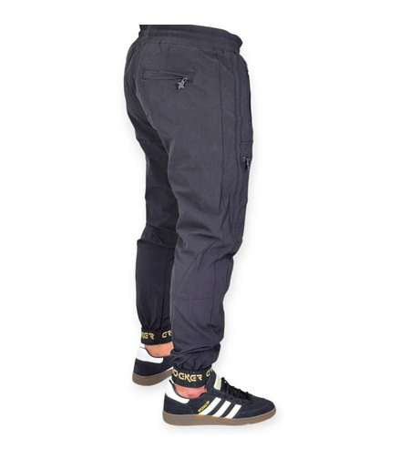 CROCKER - מכנס דגמח בד ניילון צבע שחור