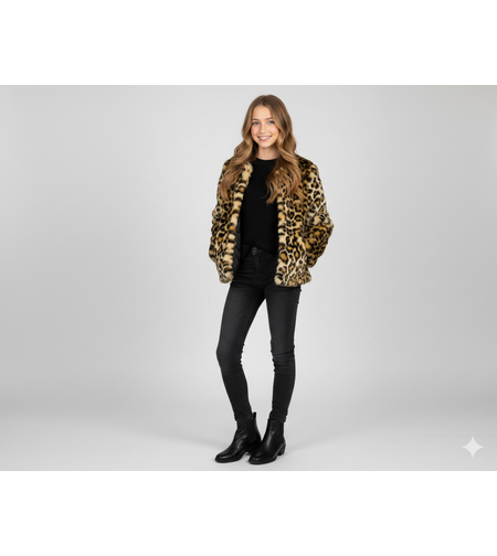 מעיל נמר לבנות - FLAMINGO