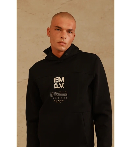 EMPORIO VALENTINI  - חליפת טרנינג שחורה עם הדפס לבן