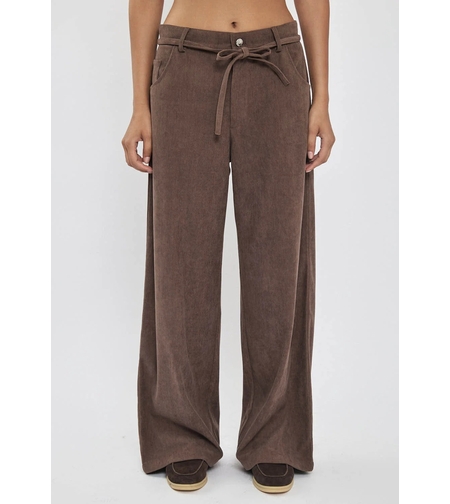 REPLAY - מכנסיים קורדרוי לנשים בצבע חום